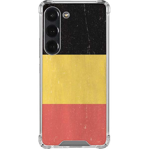 Belgium Flag Distressed Galaxy S23 Clear Case